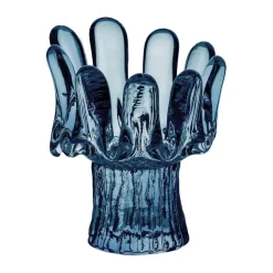Kosta Boda Kynttilälyhdyt & Kynttilävadit^Solros kynttilänjalka pyöreä lasi 11,5 cm, Sininen