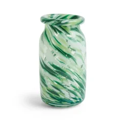 HAY Maljakot^Splash Roll Neck vaasi S 20,5 cm, Green swirl