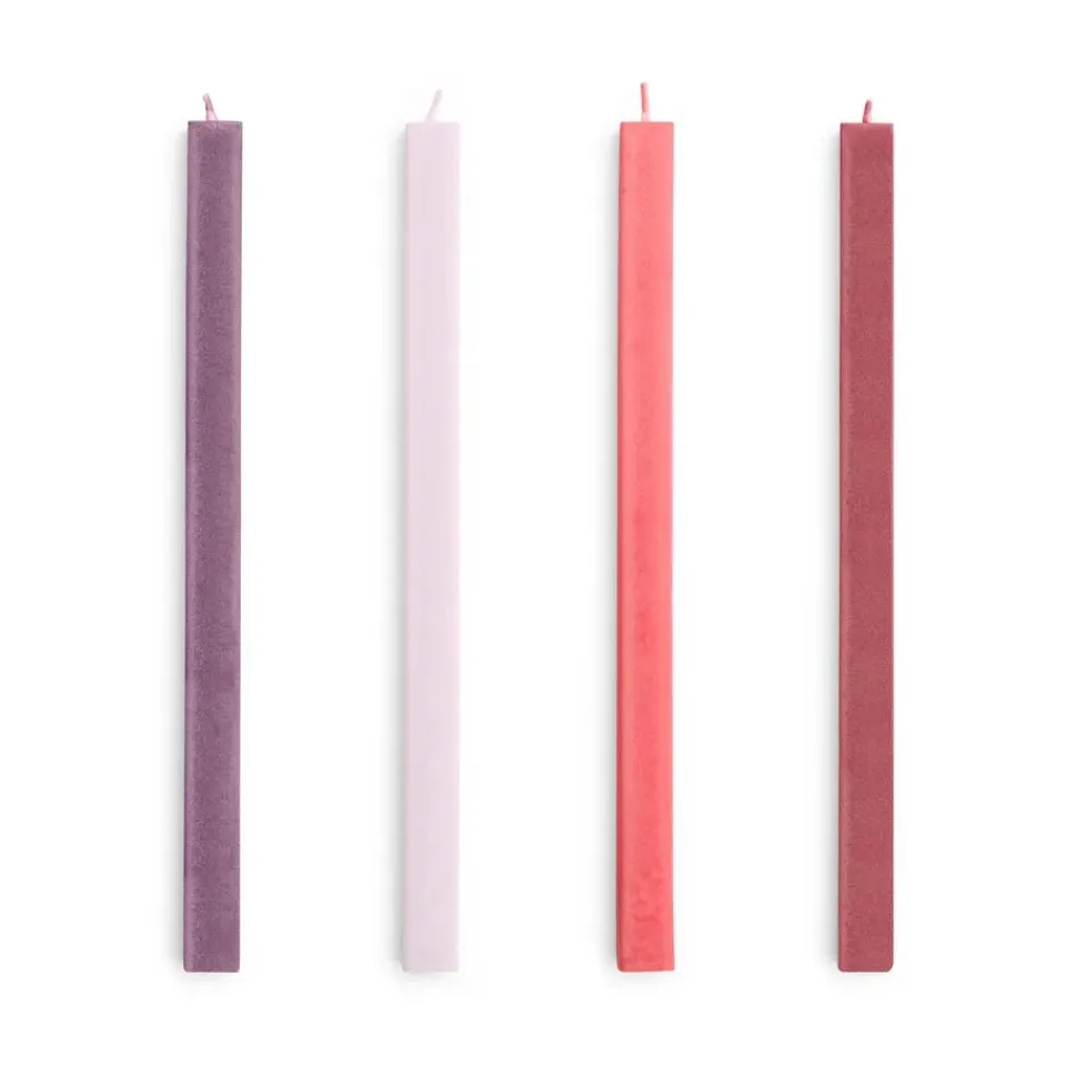 HAY Kynttilät^Square Candle kynttilä mix 4-pack, Reds-bordeaux.