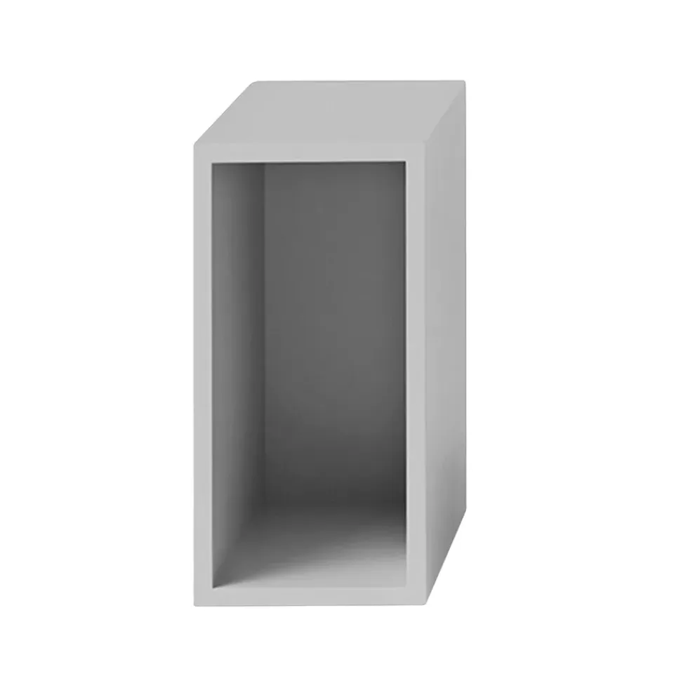 Muuto Hyllyt & Hyllyjärjestelmät^Stacked 2.0 hyllyjärjestelmä taustalevyllä, small, vaaleanharmaa