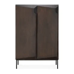 Ethnicraft Kaapit & Vitriinit^Stairs kaappi, Ruskealakattu tammi, 2 ovea, 100×150 cm
