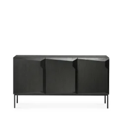 Ethnicraft Senkit & Sivupöydät^Stairs sideboard 3 ovea, Mustaksi petsattu tammi 150 x 80 x 46 cm