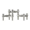 STOFF Kynttilälyhdyt & Kynttilävadit^BMF kynttilänjalka 3-pack, Harjattu kromi