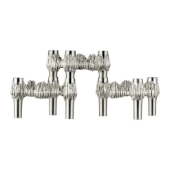 STOFF Kynttilälyhdyt & Kynttilävadit^Quist kynttilänjalka 3-pack, Harjattu kromi