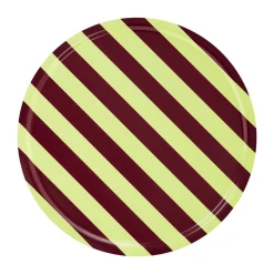 Hem Kodinsisustusta Ja Yksityiskohtia|Koristetarjottimet^Stripe tarjotin Large Ø65 cm, Butter-burgundy