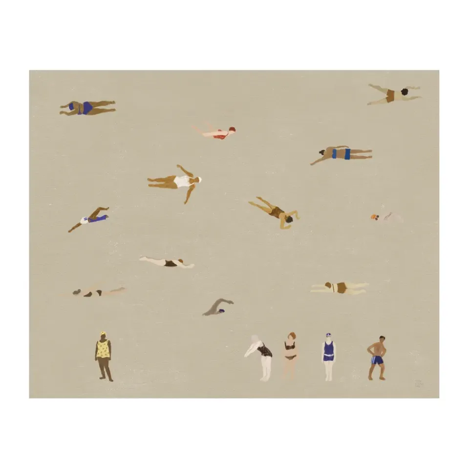 Fine Little Day Julisteet|Lastenhuoneen Sisustus^Swimmers juliste, Beige, 40x50 cm