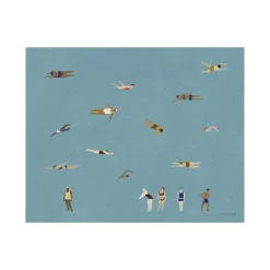 Fine Little Day Julisteet^Swimmers juliste, Blue, 40x50 cm