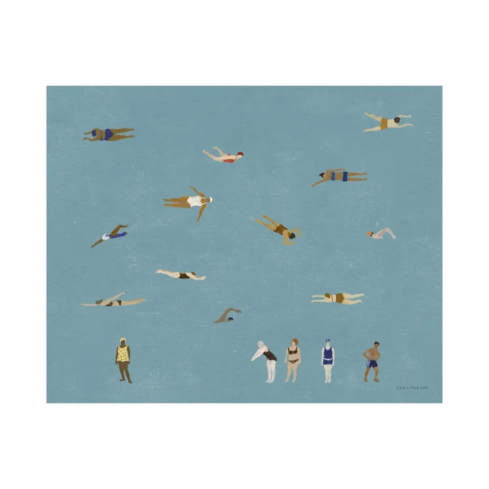 Fine Little Day Julisteet^Swimmers juliste, Blue, 40x50 cm