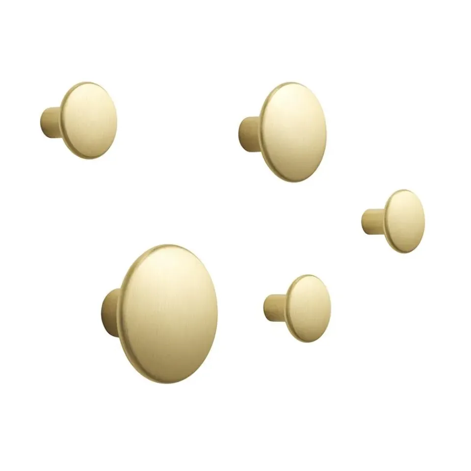 Muuto Koukut & Vaateripustimet|Lastenhuoneen Säilytys^The Dots ripustin metalli 5 kpl, Messinki