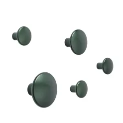 Muuto Koukut & Vaateripustimet|Lastenhuoneen Säilytys^The Dots ripustin metalli 5 kpl, Dark green