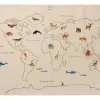 Ferm Living Seinäkoristeet|Lastenhuoneen Sisustus^The world -kangaskartta, Offwhite