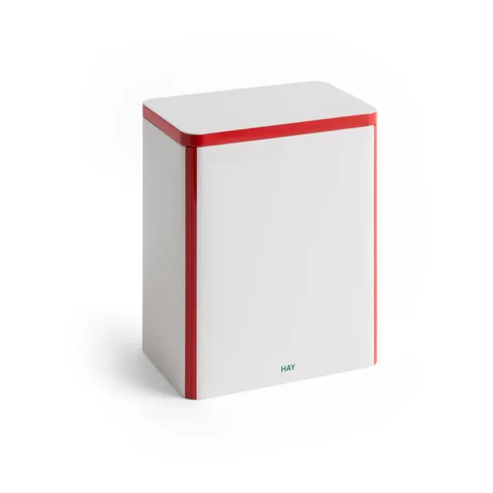 HAY Laatikot & Rasiat^Tin Container säilytyspurkki large, Off white-red