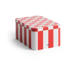 HAY Laatikot & Rasiat^Tin Container säilytyspurkki small, Red-off white