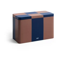 HAY Laatikot & Rasiat^Tin Container säilytyspurkki medium, Brown-midnight blue