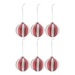 Scandi Living Joulukoristeet^Tradition joulukuusenpallo 6 kpl, Red/white