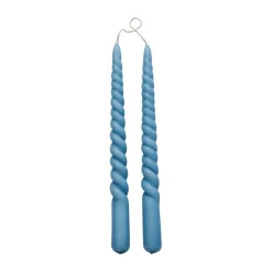 Lene Bjerre Kynttilät^Twisted kierretty kynttilä 25 cm 2-pakkaus, F. Blue