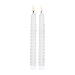 Scandi Essentials Led-Kynttilät^Twisted LED-kynttilä 25 cm 2-pakkaus, Valkoinen