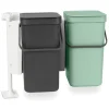 Brabantia Poljinämpärit^Upotettava järjestelmä Sort & Go 2x12L, Tummanharmaa & jade green