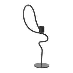 Ferm Living Kynttilänjalat & Kyntteliköt^Valse kynttilänjalka high, Musta