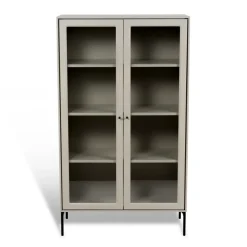 Mavis Kaapit & Vitriinit^Volt vitriinikaappi 130 cm beige, Yksityiskohdat mustassa